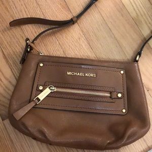 Michael Kors Brown Leather Cross Body Purse